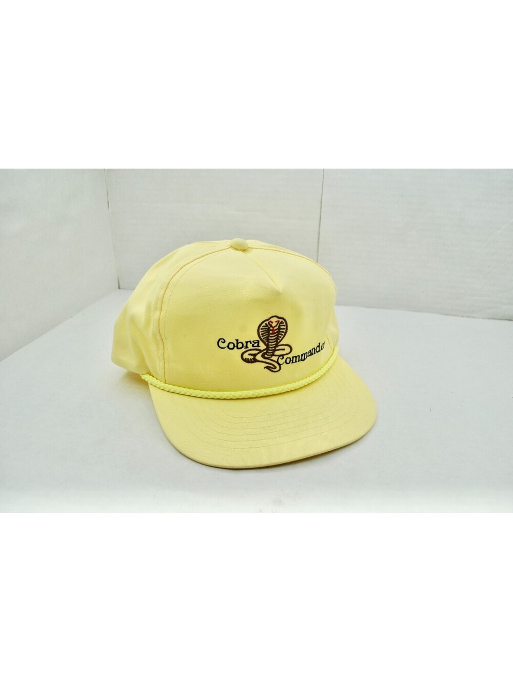 Vintage Cobra Commander GI Joe Villain 90s Cartoon Yellow Rope Snapback Hat Cap